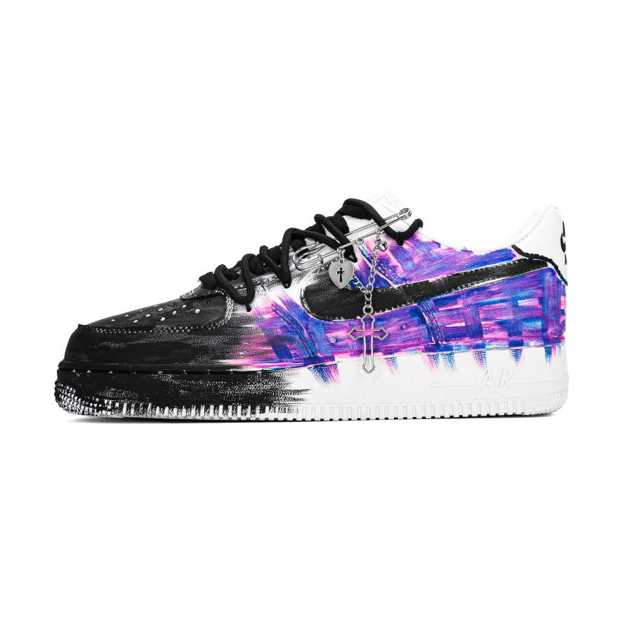Nike Nike Air Force 1 Neon City AF1 Cushioning Low top Skateboard Shoes Unisex White Purple Black