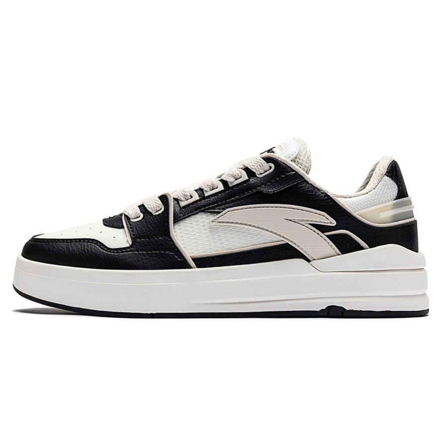 Anta Street Lite Slip Resistant Cushioning Low top Skateboard Shoes Men's Black White Gray