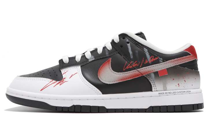 Nike Nike Dunk Abrasion Resistant Abrasion Resistant Low top Skateboard Shoes Unisex Black Red