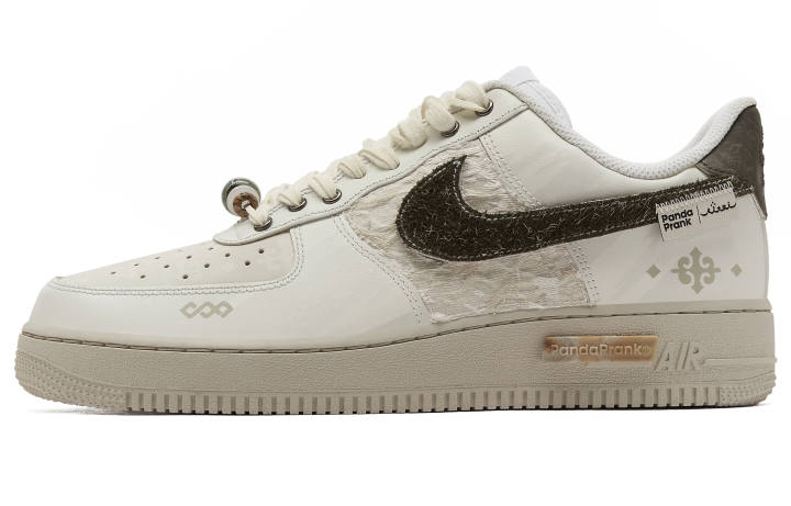 Nike Nike Air Force 1 Slip Resistant Abrasion Resistant Low top Skateboard Shoes Men's Ecru