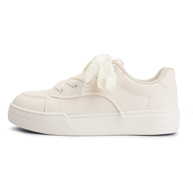 SHENLINSEN Abrasion Resistant Slip Resistant Abrasion Resistant Slip Resistant Low top Skateboard Shoes Women's Beige