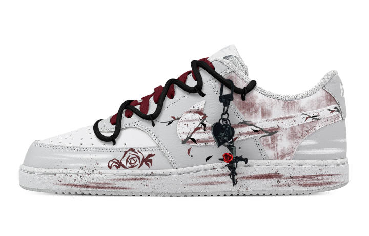 Nike Nike Court Vision Whisper Abrasion Resistant Low top Skateboard Shoes Men's White Gray Red