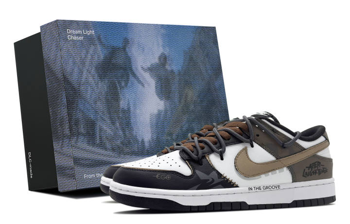 Nike Nike Dunk Abrasion Resistant Low top Skateboard Shoes Unisex Black White Brown