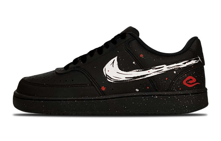 Nike Nike Court Vision Low Slip Resistant Abrasion Resistant Low top Skateboard Shoes Men's Black