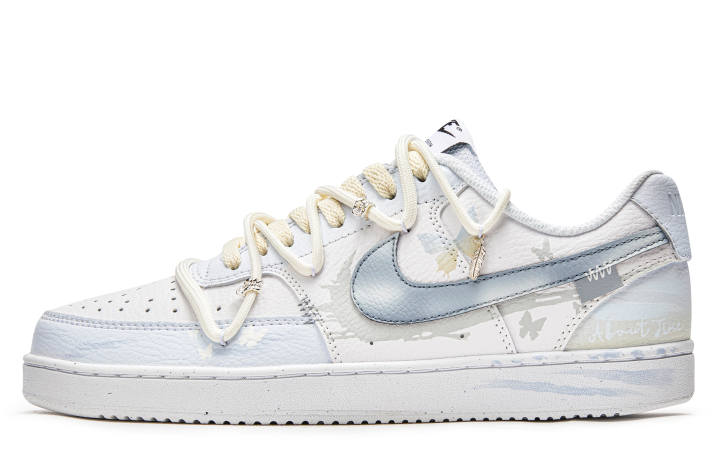 Nike Nike Court Vision 1 Impact Resistance Low top Skateboard Shoes Men's White Blue