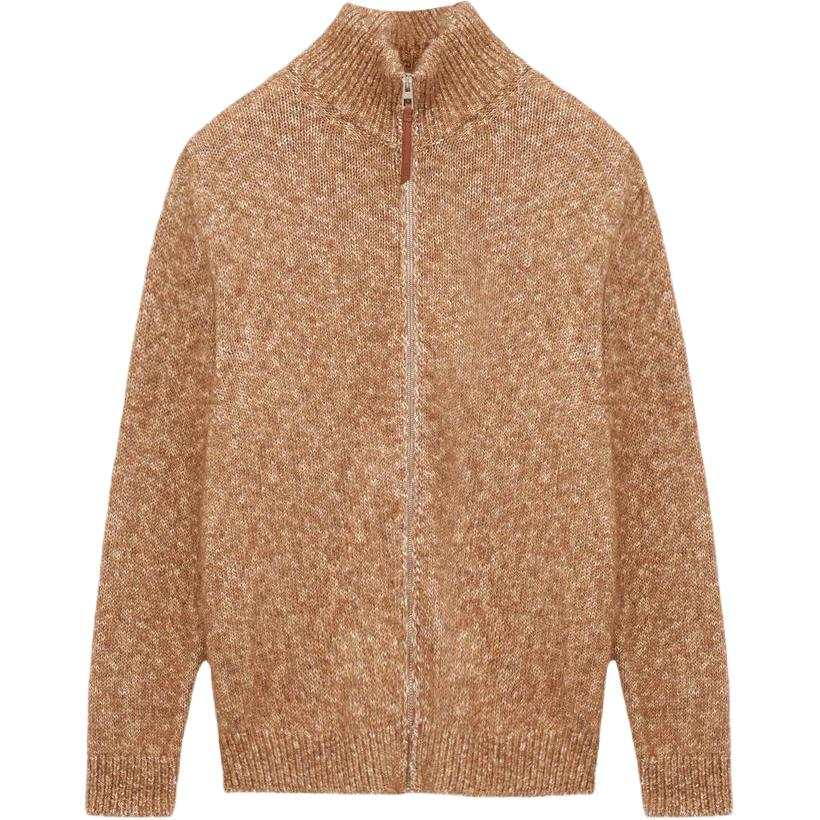 LOEWE Knitwear Women's Beige Turtleneck Moderate Cardigan