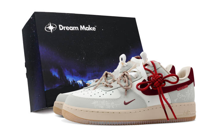 Nike Nike Air Force 1 Slip Resistant Abrasion Resistant Low top Skateboard Shoes Women's Light Gray