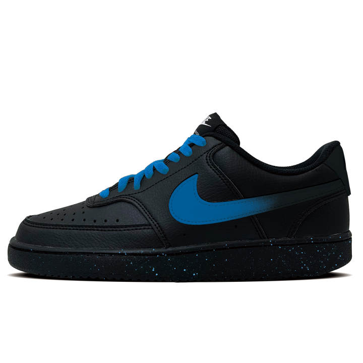 Nike Nike Court Vision 1 Black Sky Blue Trace Synthetic Leather Abrasion Resistant Abrasion Resistant Low top