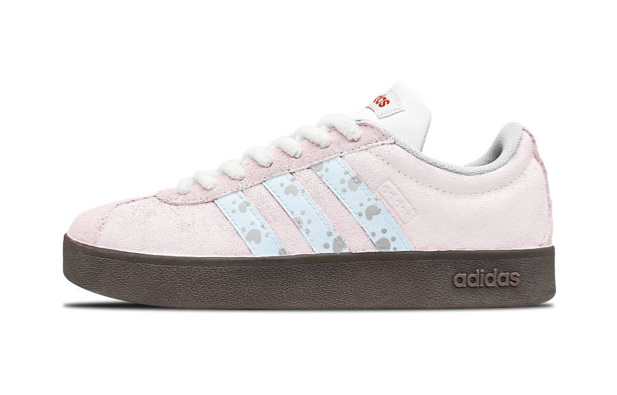 Adidas Adidas Pink Cat Paw Slip Resistant Abrasion Resistant Low top Skateboard Shoes Unisex Pink Blue