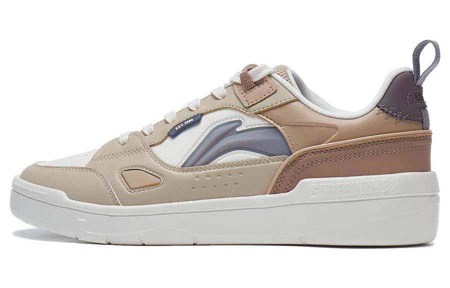 Li-Ning Li Ning Common 80s Cushioning, Wear Resistant Low top Skateboard Shoes Men's Khaki