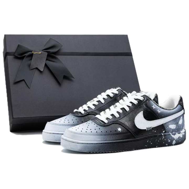 Nike Nike Court Vision 1 Abrasion Resistant Balance Height Increasing Low top Skateboard Shoes Men's Black