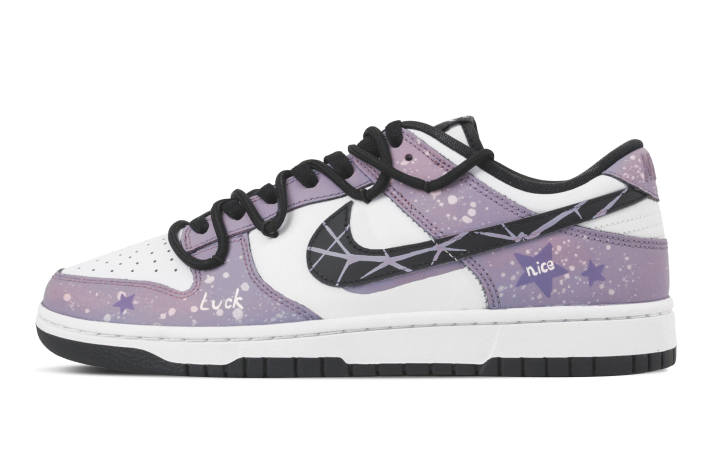 Nike Nike Dunk Starry Night Arrival Abrasion Resistant Low top Skateboard Shoes Unisex Purple Pink