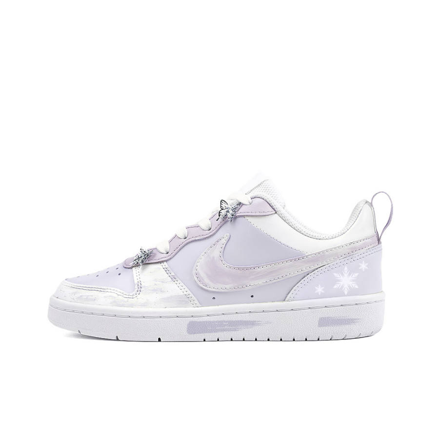 Nike Nike Court Borough Low Love Wednesday, Amber Slip Resistant Abrasion Resistant Low top Skateboard Shoes GS White Purple