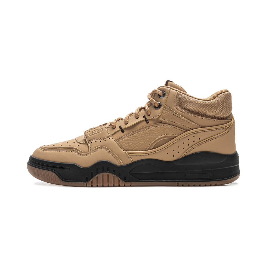 Li-Ning LiNing Moonlight White HI Anti-Slip Wear-Resistant Breathable Height Increasing Mid-Top Skateboard Shoes Women's Umber