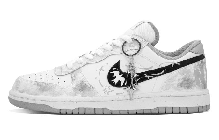 Nike Nike Big DEER Xingji Track Leather Abrasion Resistant Low top Skateboard Shoes Men's Black White Gray