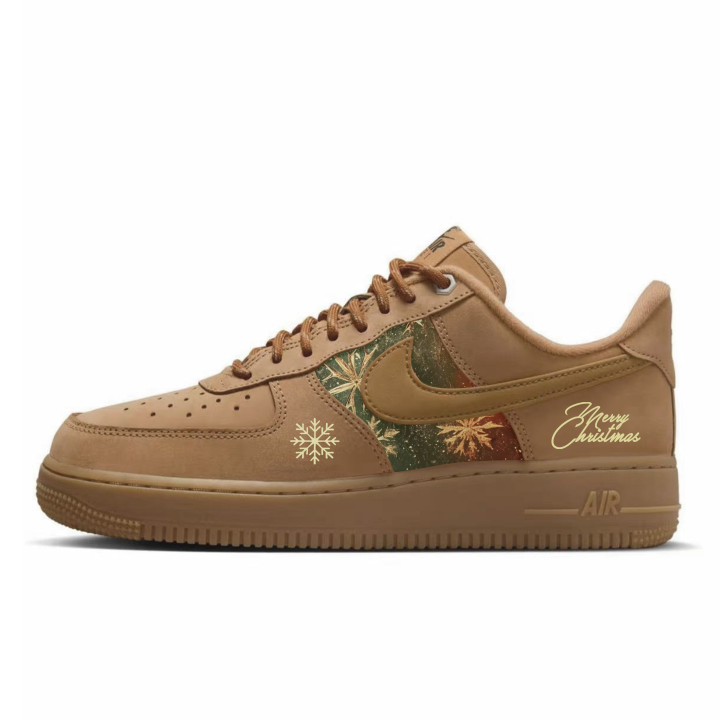 Nike Nike Air Force 1 Abrasion Resistant Abrasion Resistant Low top Skateboard Shoes Unisex Wheat