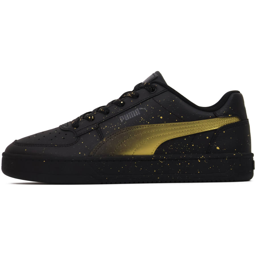 PUMA Caven Abrasion Resistant Low top Skateboard Shoes Unisex Black Gold