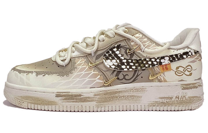 Nike Nike Air Force 1 Slip Resistant Abrasion Resistant Low top Skateboard Shoes Women's Linen