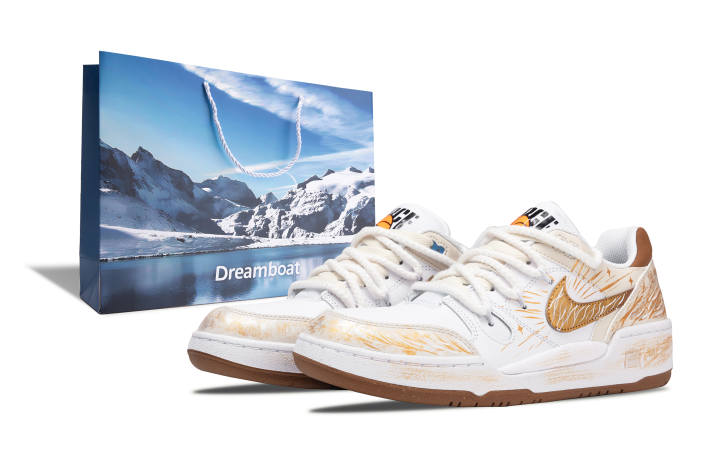 Nike Nike Full Force Low top Skateboard Shoes Men's White Gold