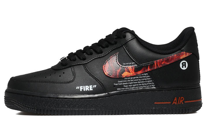 Nike Nike Air Force 1 Low Mid top Skateboard Shoes Unisex Black Warrior