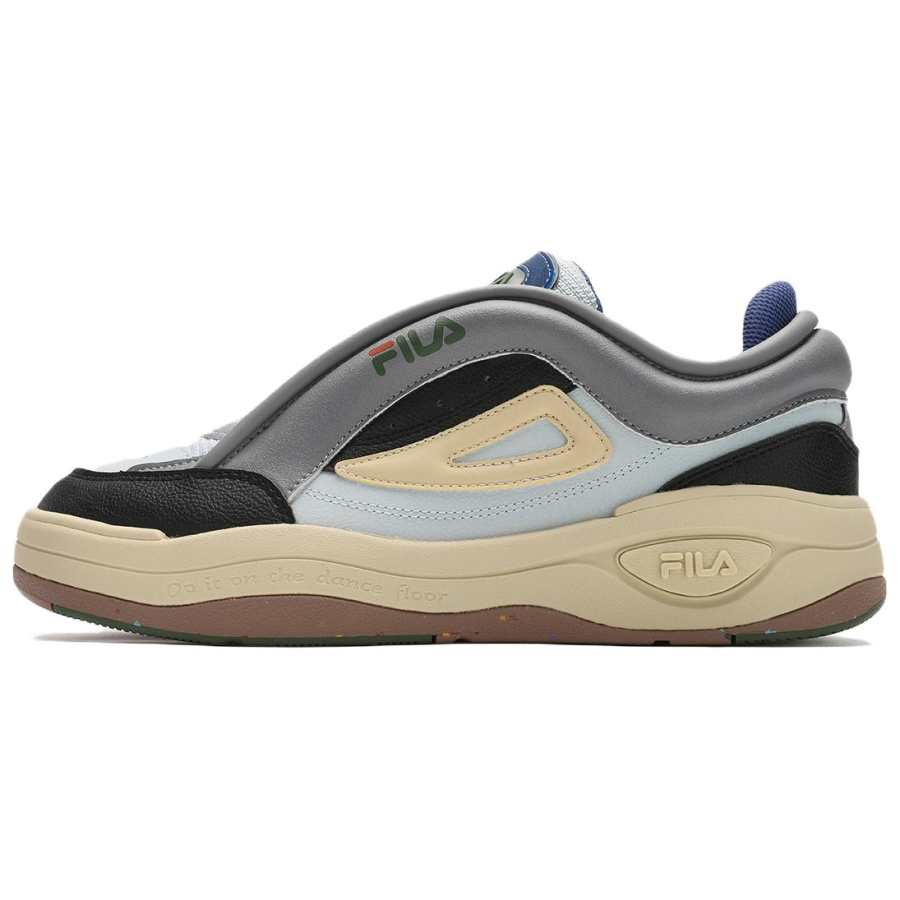 FILA MIX 2 Synthetic Leather, Textile Low top Skateboard Shoes Men's Silver Gray