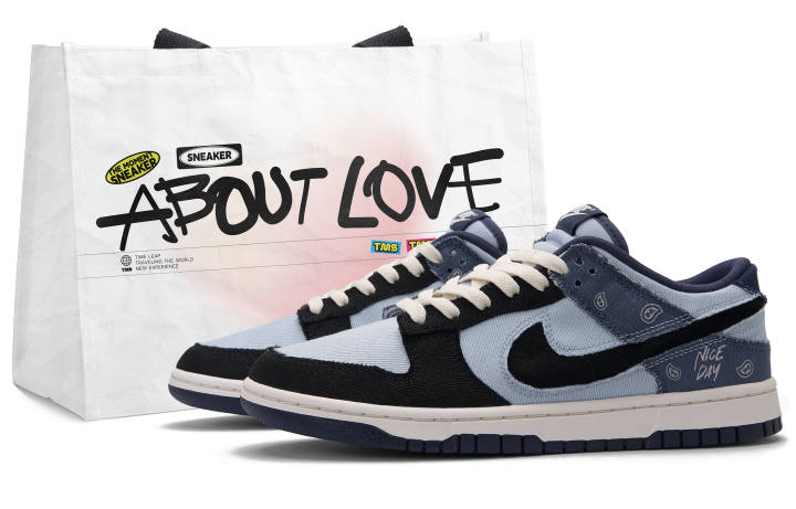 Nike Nike Dunk Summer Paisley Low top Skateboard Shoes Men's Blue Black