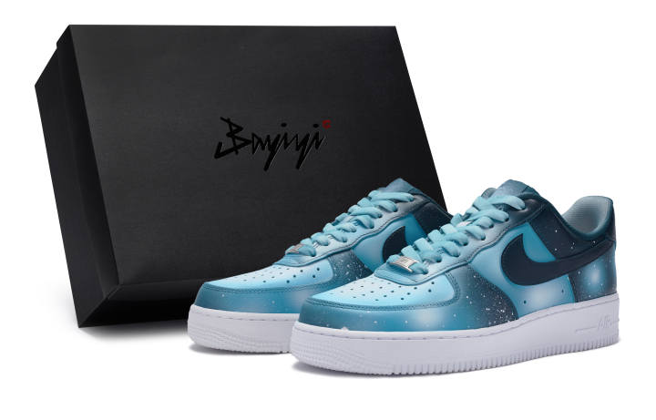 Nike Nike Air Force 1 Low 811 Manufacturing, Galaxy, Special Shoe Box Low top Skateboard Shoes Men's Blue White