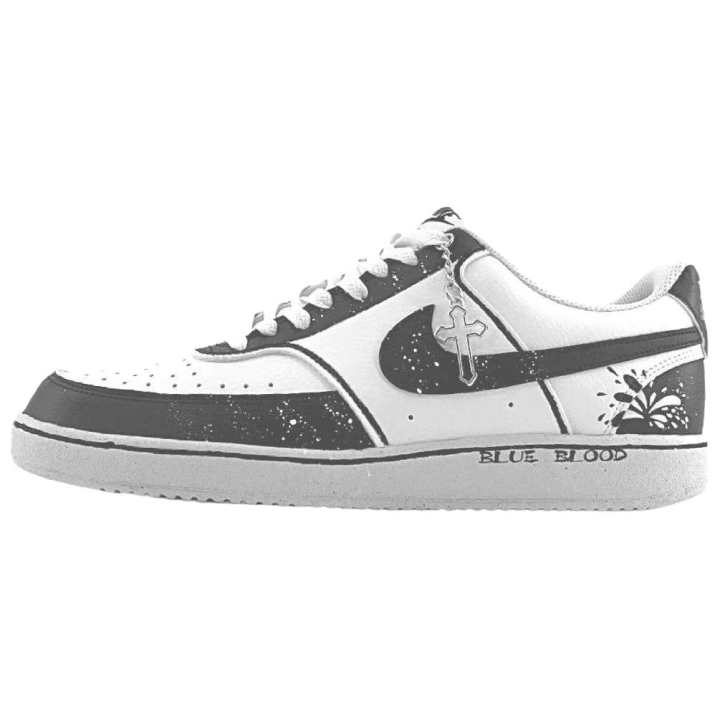 Nike Nike Court Vision 1 Black White Firework Abrasion Resistant Abrasion Resistant Low top Skateboard Shoes Men's