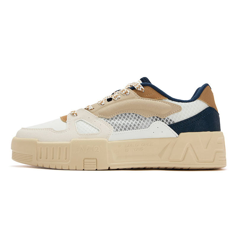 361° Fashion Trend Lightweight And Breathable Low top Skateboard Shoes Men's Feather White Wild Mushroom