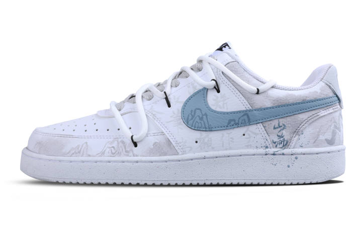 Nike Nike Court Vision 1 Mountains And Seas Ink Scroll, Chinese Style, Ink Abrasion Resistant Lightweight Breathable