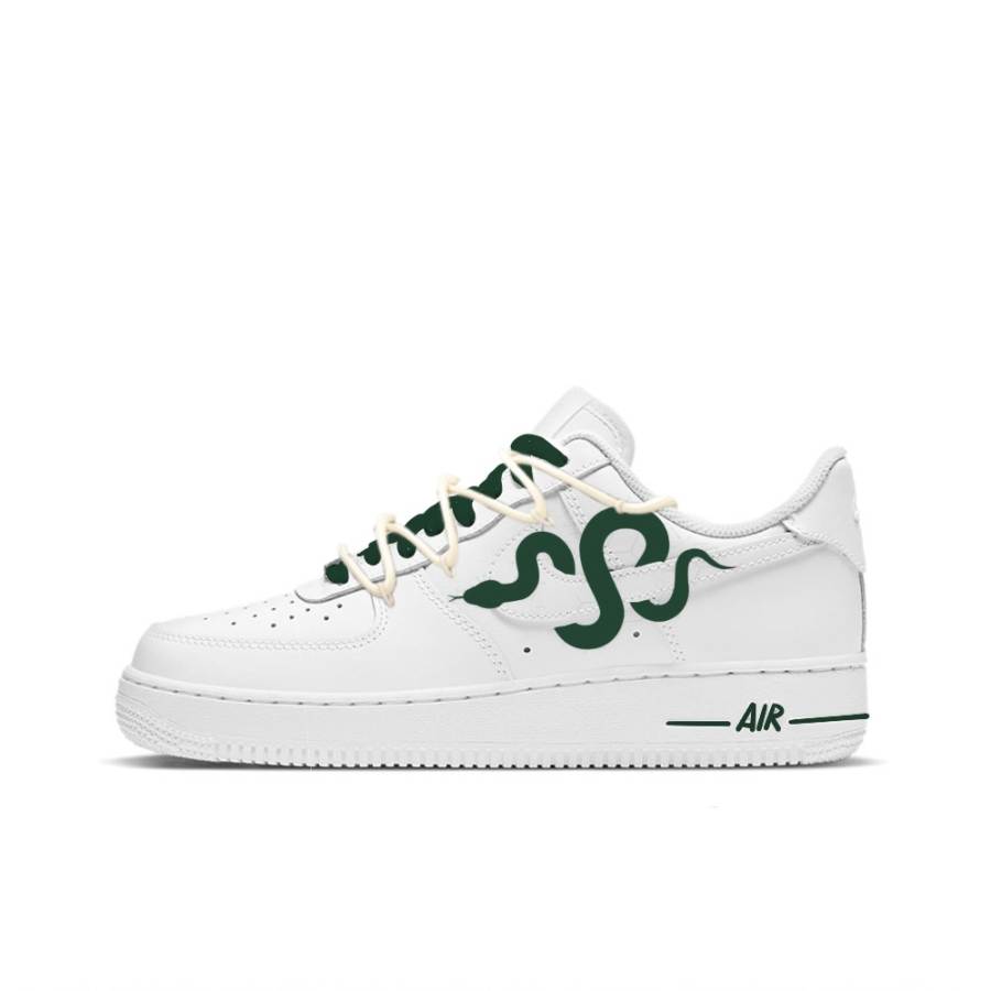 Nike Nike Air Force 1 Abrasion Resistant Abrasion Resistant Low top Skateboard Shoes Unisex White Green