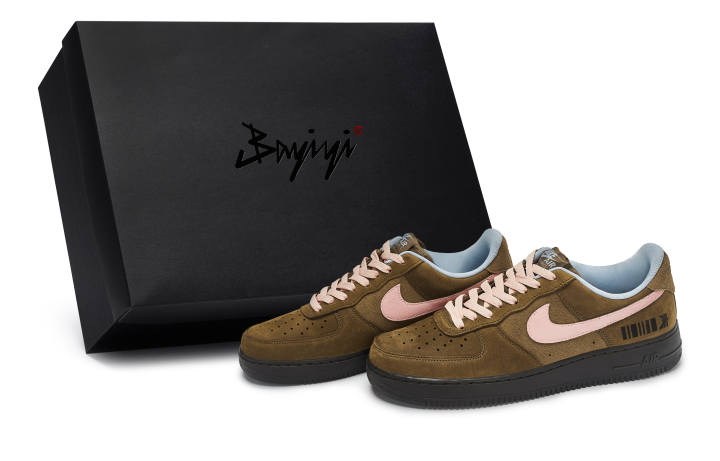 Nike Nike Air Force 1 Slip Resistant Abrasion Resistant Low top Skateboard Shoes Unisex Brown Pink