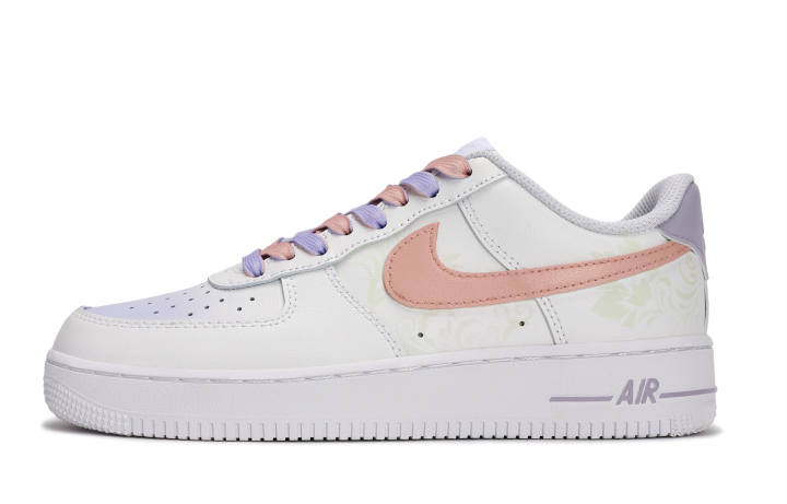 Nike Nike Air Force 1 Slip Resistant Abrasion Resistant Low top Skateboard Shoes Unisex White Purple