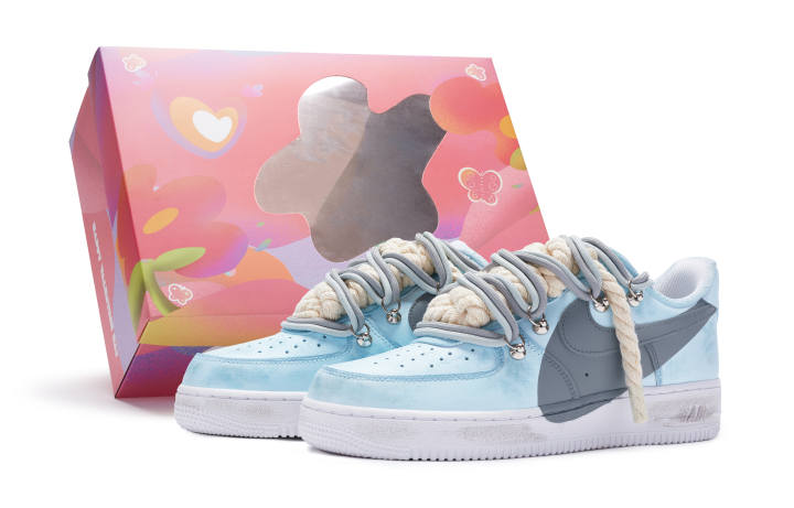 Nike Nike Air Force 1 Low 'T10' Low top Skateboard Shoes Women's Blue Gray