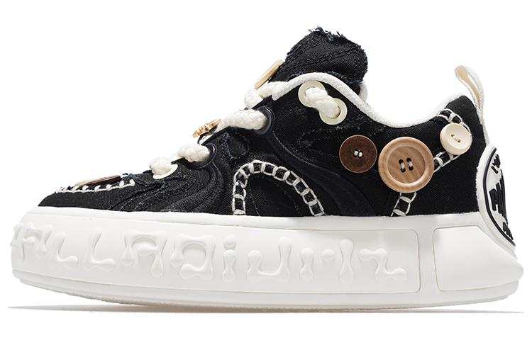 Palladium Button Shoes Abrasion Resistant Breathable Low top Skateboard Shoes Unisex Black