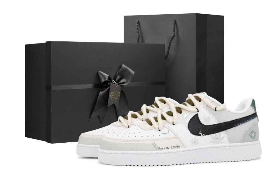 Nike Nike Court Vision 1 Slip Resistant Cushioning Abrasion Resistant Low top Skateboard Shoes Men's White