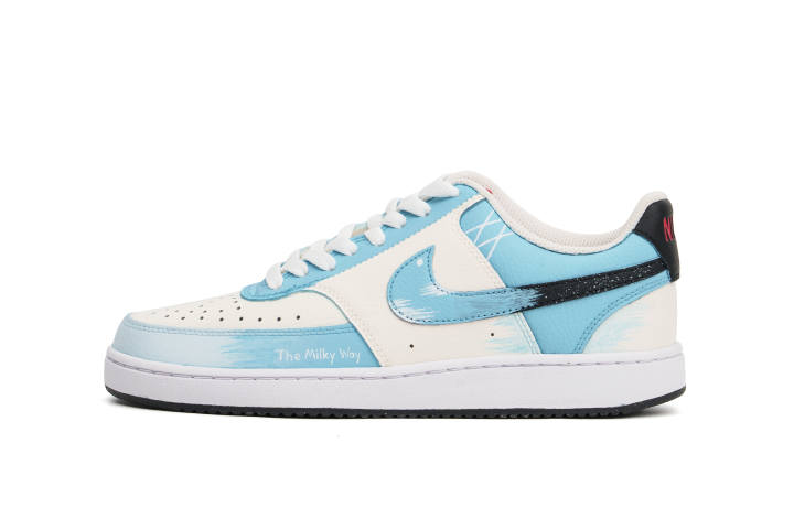 Nike Nike Court Vision 1 Abrasion Resistant Low top Skateboard Shoes Men's White Blue