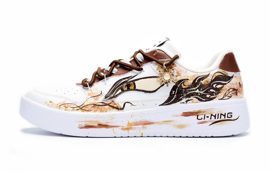 Li-Ning Li Ning Floating Boat Slip Resistant Abrasion Resistant Low top Skateboard Shoes Men's White Brown