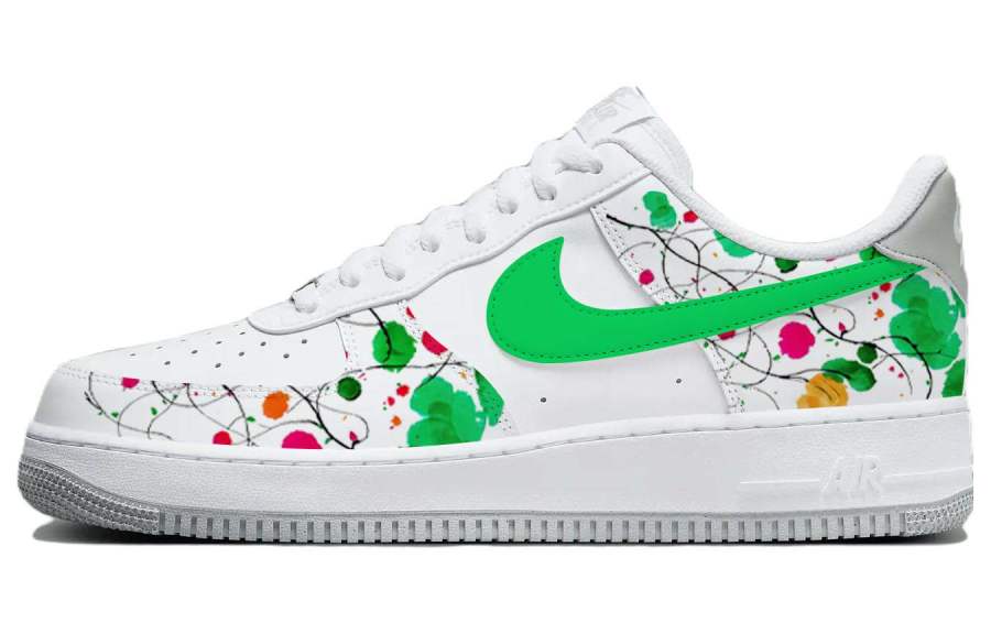 Nike Nike Air Force 1 Grass Green, Songbirds In The Meadow, Flowers In Bloom Slip Resistant Abrasion Resistant Low top