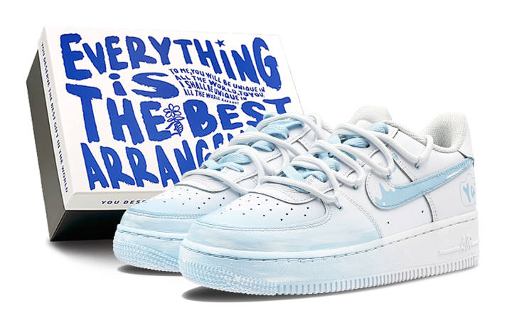 Nike Nike Air Force 1 Air Force 1 Low top Skateboard Shoes Men's Blue White
