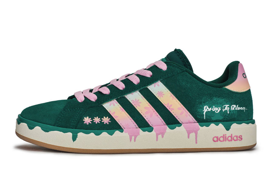 Adidas Adidas Grand Court Base 00s RTHS Spring Like Low top Skateboard Shoes Unisex Green Pink