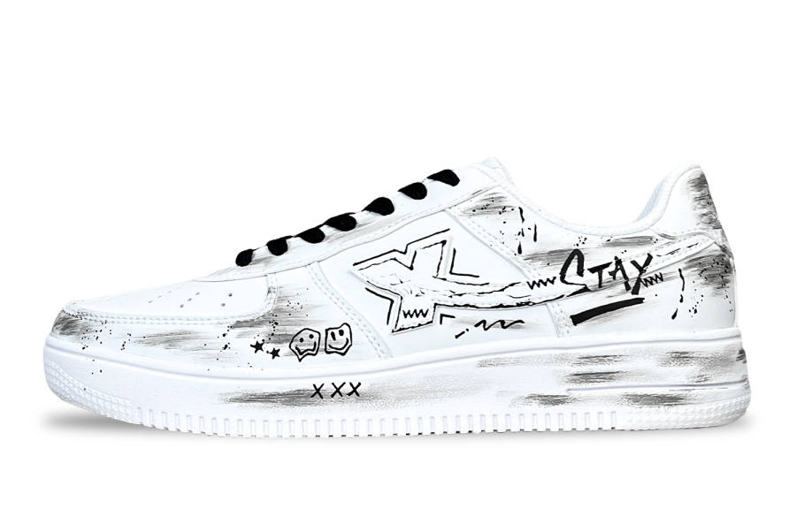 XTEP Air Force 1 Slip Resistant Abrasion Resistant Low top Skateboard Shoes Unisex Black White