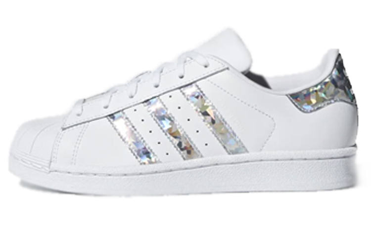 Adidas Originals SUPERSTAR Mesh Classic Low top Kids' Skateboarding Shoes Ivory Unisex