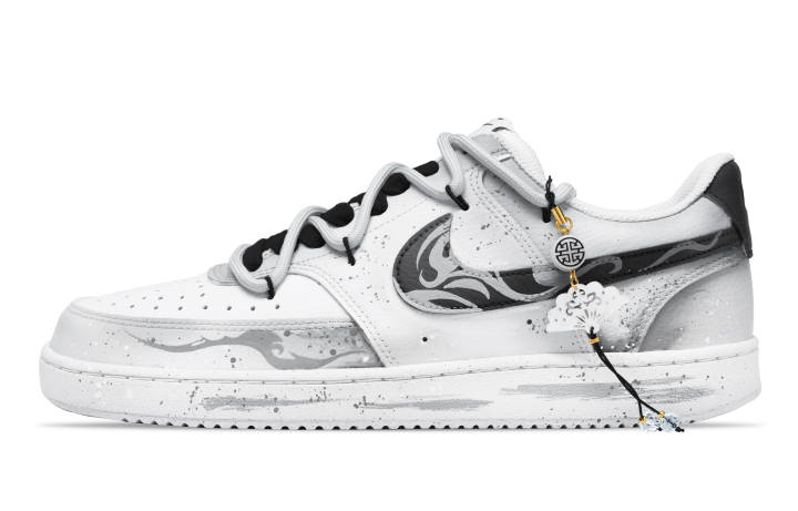 Nike Nike Court Vision Low Slip Resistant Abrasion Resistant Low top Skateboard Shoes Unisex Gray