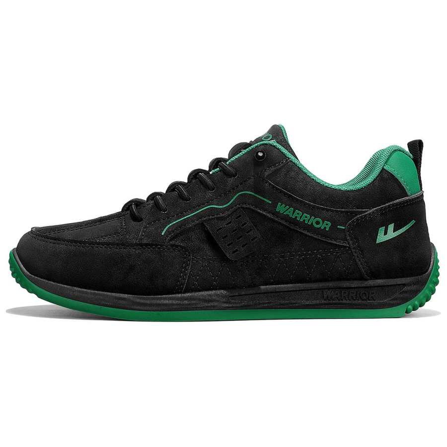 Warrior Slip Resistant, Abrasion Resistant, Lightweight Low top Skateboard Shoes Men's Black Green