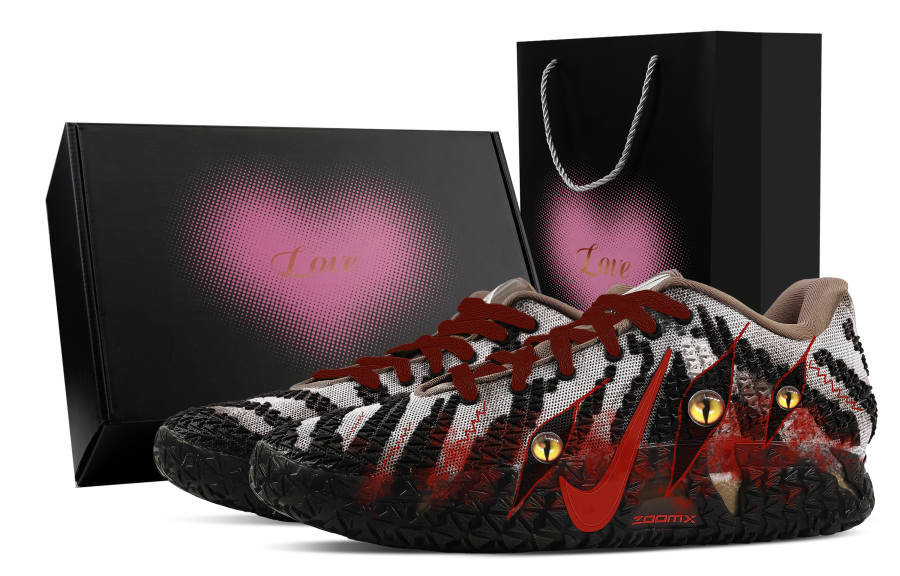 Nike Nike Ja Morant 3 Wild Beast's Gaze, Heart Box Abrasion Resistant Low top Basketball Shoes Men's Black Red