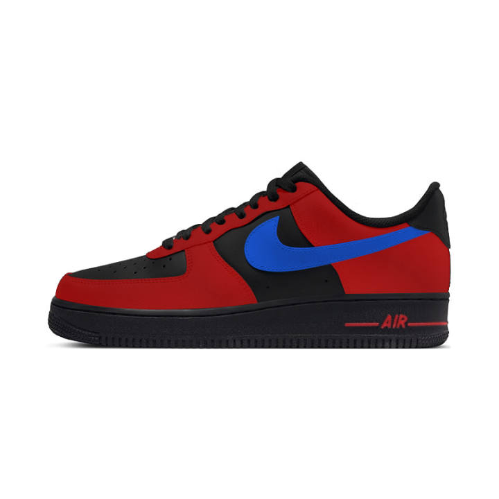Nike Nike Air Force 1 Cushioning Low top Skateboard Shoes Unisex Black Red Blue