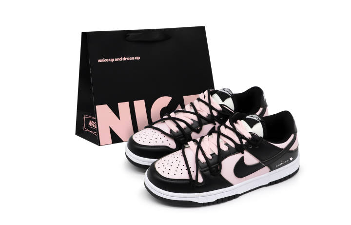 Nike Nike Dunk Orange Castle Workshop, Tokyo Sakura Cushioning, Wear Resistant Low top Skateboard Shoes Unisex Black Pink