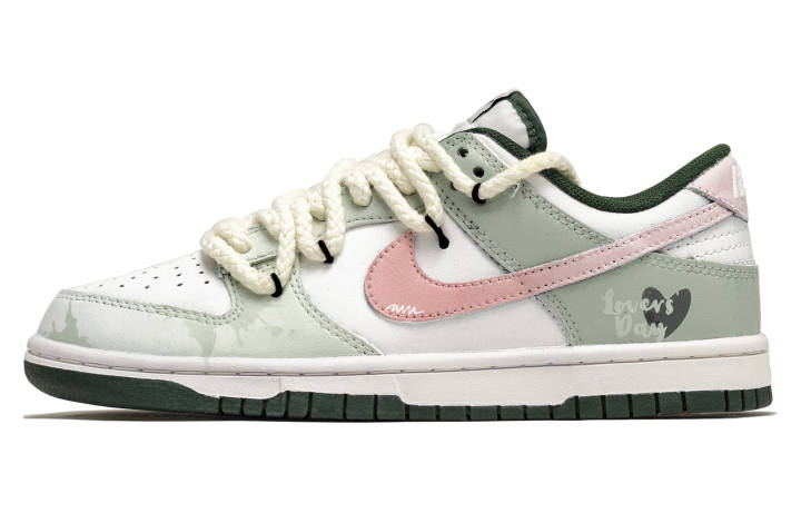 Nike Nike Dunk Slip Resistant Low top Skateboard Shoes Unisex Pink Green