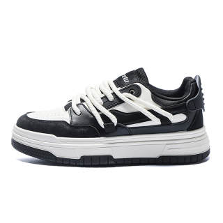 Meiretu Abrasion Resistant, Lightweight, And Breathable Low Top Skateboard Shoes Men's Black